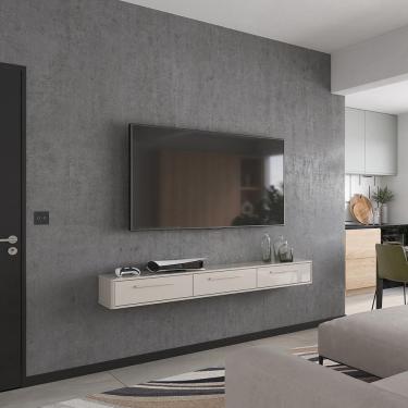 Imagem de Rack Suspenso Bali Cm Sala De Estar-quarto - Lukaliam Móveis - Off White Perolizado