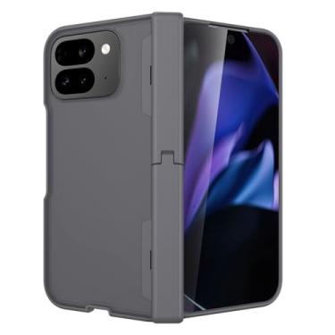 Imagem de LTLMYDAM Capa antiqueda para Google Pixel 10 Pro Fold, suporte ajustável, capa de telefone com dobradiça elegante, proteção total para celular, capa fosca, cinza, 10 dobras profissionais