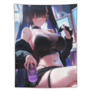 Imagem de LIEGBMEU Tapeçaria de biquíni sexy anime menina 152.4 cm x 203.2 cm interior exterior parede colcha arte decoração de tapeçaria caprichosa, AF227