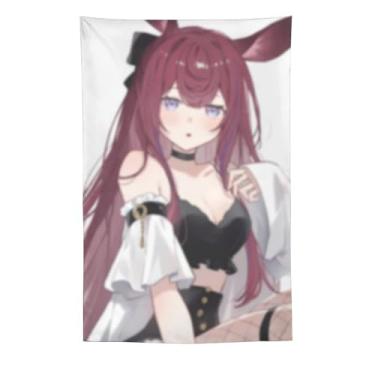 Imagem de LIEGBMEU Tapeçaria sexy de menina anime 152 x 228 cm arte de colcha de parede decoração de tapeçaria caprichosa AF175