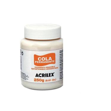 Imagem de Cola Permanente Acrilex 250g - Fixação de Tecidos e Stencils