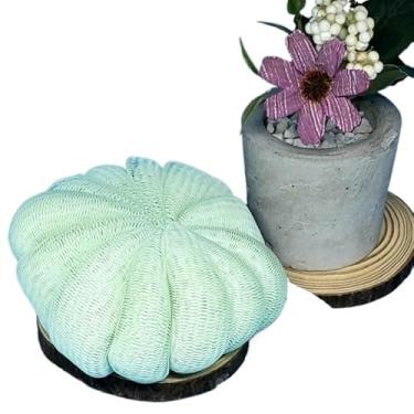 Imagem de Esponja de banho, esponja esfoliante em forma de abóbora, espuma de banho(Verde Água)