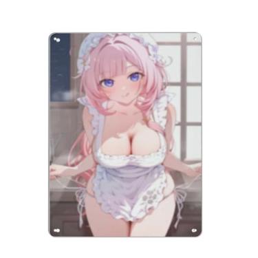 Imagem de Anime Sexy Bikini Hot Girl Pinup Girl Metal Tin Sign Wall Art Poster Decor for Home Bar Club Bedroom Bathroom Man Cave Otaku 30,5 x 40,6 cm, AN030