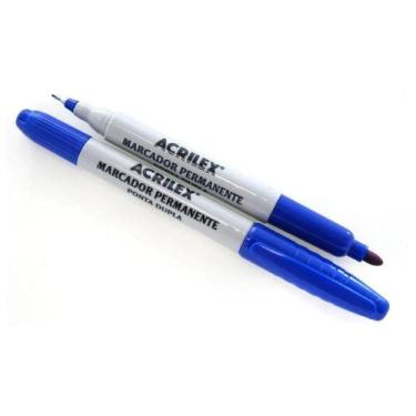 Imagem de Marcador Permanente Ponta Dupla Ref. 521 Azul Acrilex 062120521