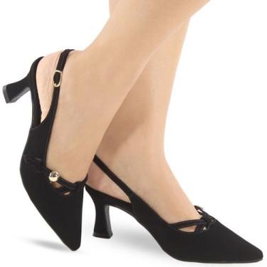 Imagem de Scarpin Slingback Moderno Salto Médio P141 - Modarpe, Preto, 38