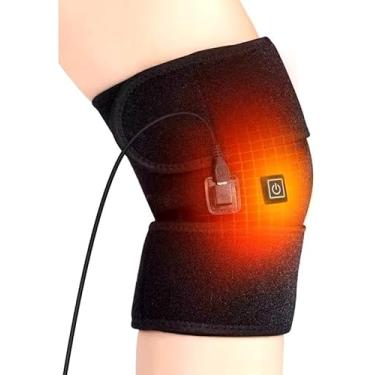 Imagem de Joelheira Elétrica Térmica 3 Níves de Aquecimento Infravermelho, Alívio Para Articulações Artrite, Cãimbras Cinta de Joelho Elétrico com Cabo USB, Joelheira Massageadora Para Homens e Mulheres