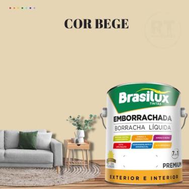 Imagem de Tinta Borracha Líquida Cor Marrom Para Parede 3,2l Acrílica Lavável An