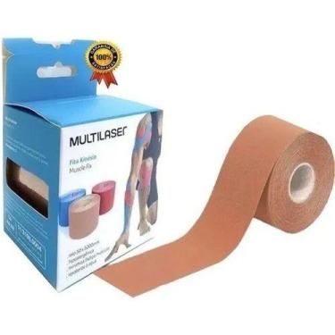 Imagem de Bandagem Elástica Adesiva Kinésio Tape Para Dor Muscular - Multi, Bege
