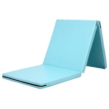 Imagem de KaRaDaStyle Tapete de ginástica tapetes dobráveis elásticos 180 cm x 61 cm x 5 cm exercício treinamento muscular crianças brincam horizontal tapete de barra esportes ioga à prova de som uso doméstico (azul água)
