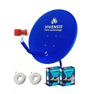 Imagem de Antena Chapa Azul + 1 Lnbf Duplo +2 Cabos + 2 VX Smart Vivensis