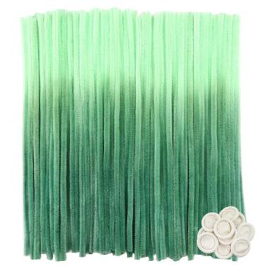 Imagem de Limpadores de cachimbo TOAOB Gradient Green Chenille Stems 30 cm 100 u