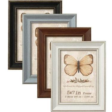 Imagem de Conjunto de porta-retratos Patouque 5x7 com 2 tapetes Rustic Farmhouse