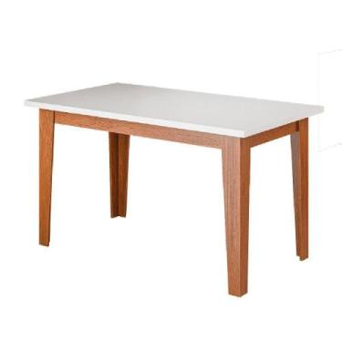 Imagem de Mesa Para Sala De Jantar 1,60m Miami Madeirado/off White Dobuê Madeira