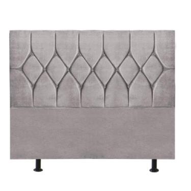 Imagem de Cabeceira Estofada Istambul Capitonê 140cm Casal Box Quarto Suede Cinz