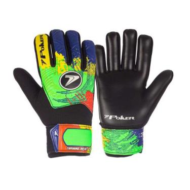 Imagem de Luva de Goleiro Infantil Poker Infinity Verde/Amarelo/Azul, Verde, Pre