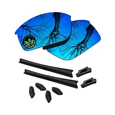 Imagem de Raydi Lentes de reposição de policarbonato e kits de borracha para óculos de sol Oakley Flak Jacket - espelhado azul gelo - polarizado