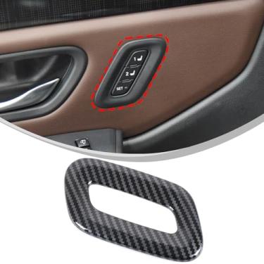 Imagem de HIRUFAIT Acabamento da moldura do botão de memória do assento da porta compatível com acessórios Honda Pilot 2023-2025/Honda Passport 2026, tampa do painel de controle do assento da porta ABS (padrão