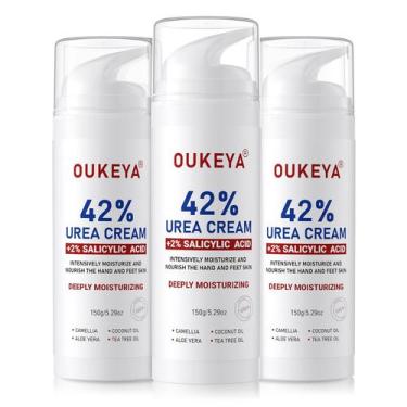 Imagem de Creme para pés e mãos OUKEYA Urea 42% com ácido salicílico 150mL x3