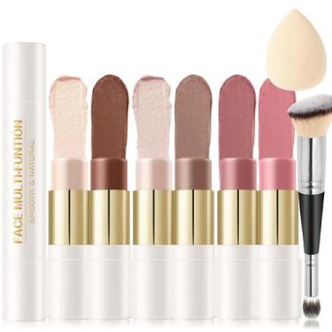 Imagem de Kit de contorno de maquiagem GADMLURY 6 cores Cream Contour Stick