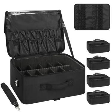 Imagem de Estojo de maquiagem Relavel Extra Large com 4 bolsas transparentes e a