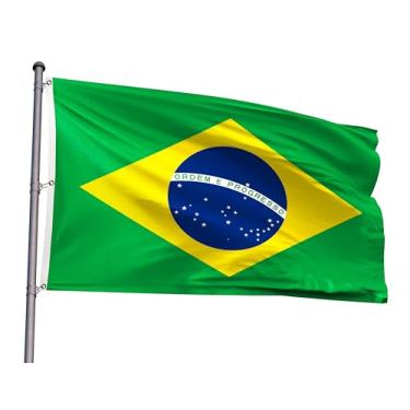 Imagem de Bandeira do Brasil Extra Grande 1,8 x 3,5 m Bandeira da América Latina Impressa Gigante de Poliéster Brasileiro com 3 ilhós para festival temático brasileiro evento desfile festa herança decoração do