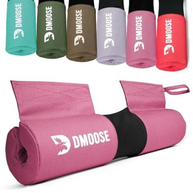 Imagem de DMoose Fitness Almofada de barra para impulso no quadril, agachamento e lunges - Almofada de espuma grossa antiderrapante para suporte de pescoço e costas com duas tiras - Almofada de impulso de