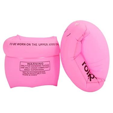 Imagem de Boias de braço para crianças e adultos (pacote com 2) - boias de piscina, anéis infláveis de natação de PVC para crianças de 3 a 5 a 6 a 12 anos (rosa, 2 peças)
