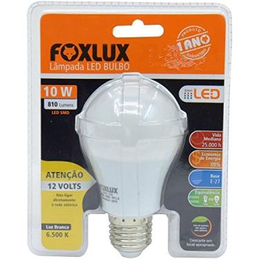 Imagem de Lâmpada LED 12V 10W Foxlux A60 6500K E27 para Energia Solar e Baterias