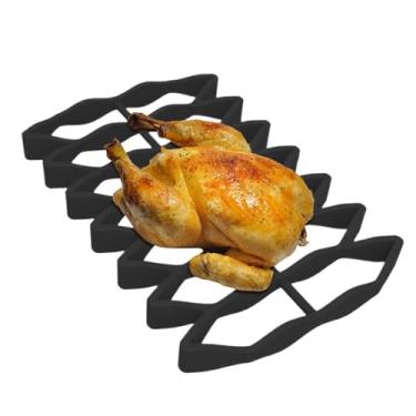 Imagem de Rrlihjgu Suporte De Assar De Silicone Para Cozinha | Grade De Assar Para Frango E Carne | Tabuleiro de Cozinha Fácil de Limpar para Bolos Frango Peixe Legumes Pizza Carne,Fritar