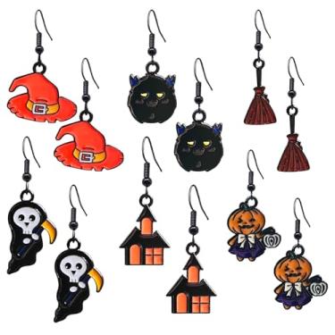 Imagem de QzxEqz 6 pares de brincos de adaga gótica de Halloween para mulheres, 自配送, Acrílico, Sem pedra preciosa