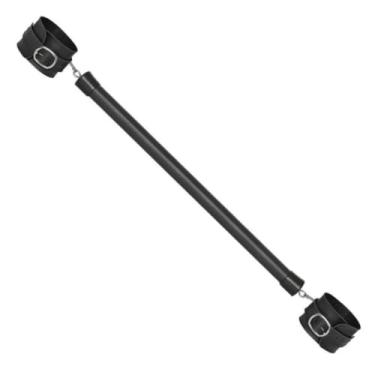 Imagem de Separador Com Algema 50Cm Acessório BDSM de Couro Sintético Algema com Separador DX701 (PRETO)