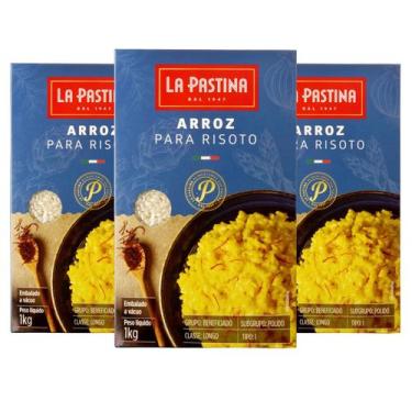 Imagem de Arroz para para risoto La Pastina 1kg produto italiano Pack C/ 3 unida