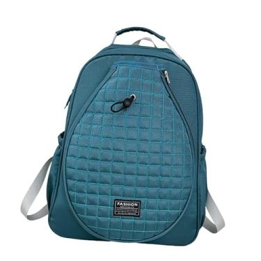 Imagem de UGPLM Bolsa de tênis acolchoada para mulheres e homens, organizador de grande capacidade, alças de ombro ajustáveis, capa para raquete com compartimento, Azul