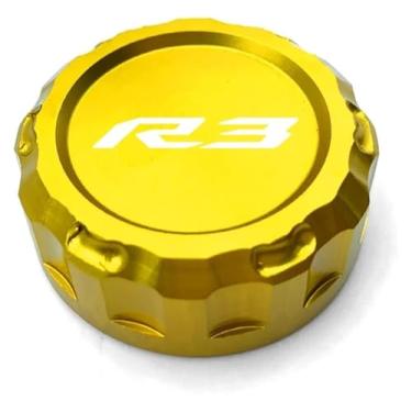 Imagem de Acessórios de motocicleta Tampa do cilindro do reservatório de fluido de freio traseiro compatível com Y&AMAHA YZF R1 R3 R6 R7 YZF-R1 YZF-R6 YZF-R3 YZF-R7 (R3 dourado)