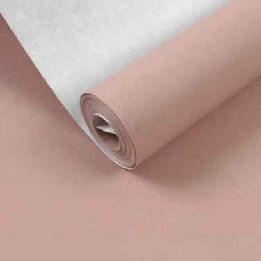 Imagem de ESSMOKO Papel de parede moderno estilo nórdico seda não tecido papel de parede não autoadesivo quarto sala de estar escritório fundo decoração adesivo rosa sujo 53 * 950 cm