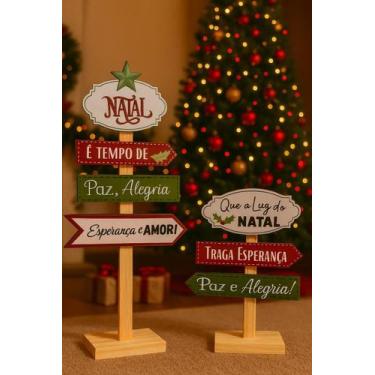 Imagem de Placas Natalina Festiva Frases Motivacionais Madeira Resistente Sofist