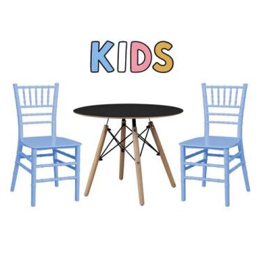 Imagem de Conjunto Mesa Eames 60cm + 2 Cadeiras Tiffany Infantil Espaço Kids Qua