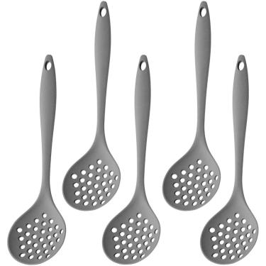 Imagem de Escumadeira De Silicone Preta Grande Kit 05 Un