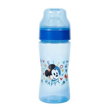 Imagem de BabyGo - Mamadeira Wide Neck Bico Macio 270ml Azul Mickey - Disney - Silicone Livre de BPA - Design Antivazamento
