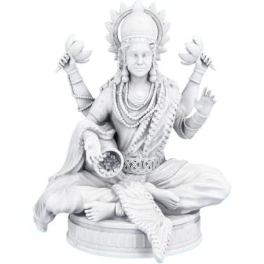 Imagem de Estátua Lakshmi Shri - Deusa Hindu da Prosperidade (Cor Mármore)