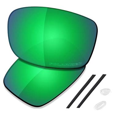 Imagem de SAUCER Lentes de reposição premium e kits de borracha para óculos de sol Oakley Gauge 8 M OO4124 57 mm de alta definição - Verde jade polarizado