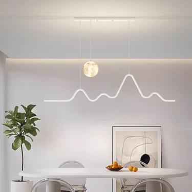 Imagem de Luminária de teto pendente LED, luminária de mesa de jantar, ilha de cozinha, iluminação para sala de estar, luminária suspensa para quarto com controle remoto, lustre moderno de design de l