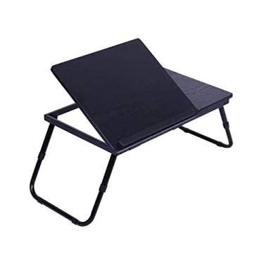 Imagem de Mesa dobrável para computador, mesa de mesa multifuncional dobrável preguiçosa, bloco de desenho, preto