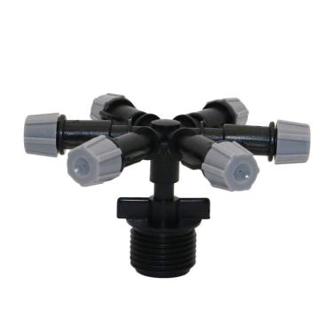 Imagem de XMGKMN Bocal atomizado com várias cabeças de jardim durável para irrigação com efeito de estufa sistema de névoa de resfriamento industrial 20 peças (cor: 6 vias)