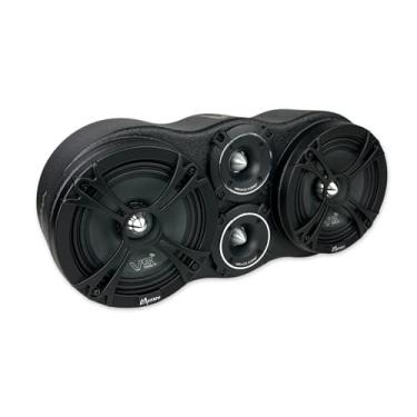 Imagem de MENACE AUDIO Gabinete de médio alcance duplo de 16,5 cm com 2 x 3,5 tweeters - Silver Bullets