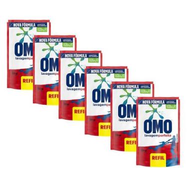 Imagem de Kit 6 Refil Sabão Líquido Omo Lavagem Perfeita 900ml Embalagem Econômi