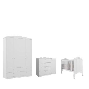 Imagem de Quarto Bebe Completo Permobili Provençal Encanto MDF