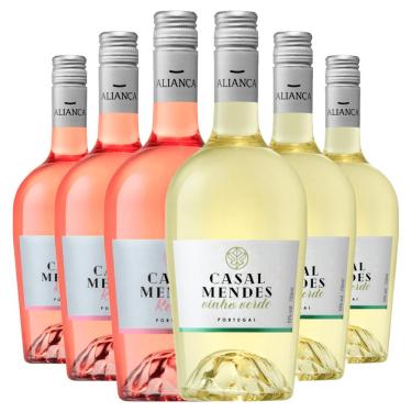 Imagem de Kit 6 garrafas Casal Mendes branco e rosé
