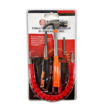 Imagem de Kit Chave Com Eixo Flexivel, Ponta Fenda, Philips e Martelo - Strong