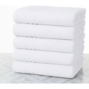 Imagem de Kit 5 Toalhas De Banho Brancas Hotel Felpuda 300 Gramatura - Sarah Enx